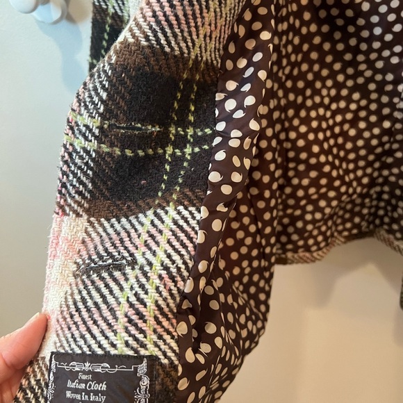 CAbi 3/4 sleeve brown, cream, pink and green jacket size 16 - Picture 7 of 7